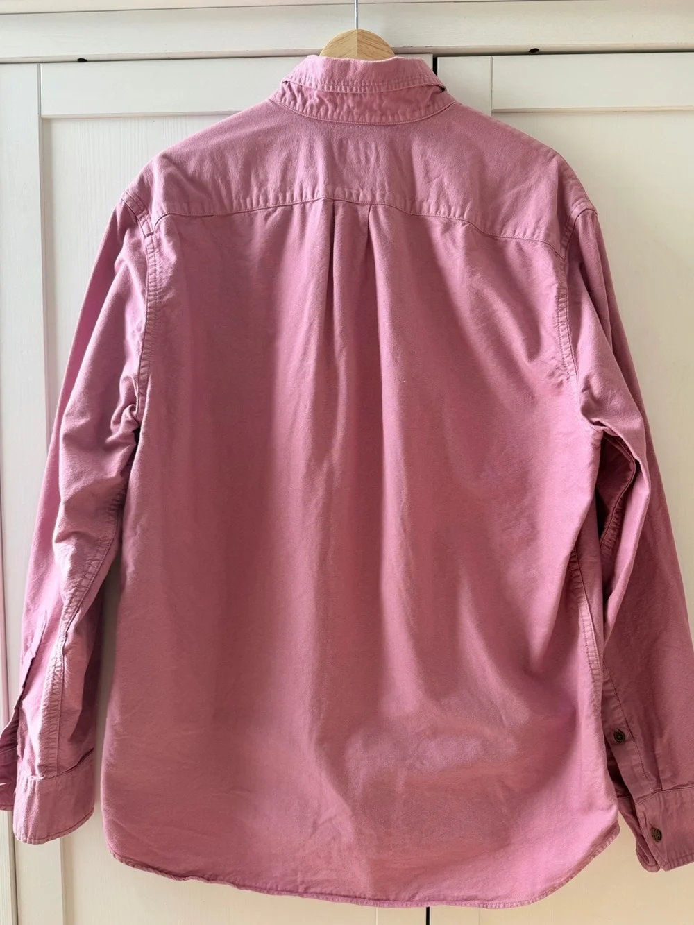 J.CREW Men's Classic Fit Garment Dye Pink Cotton Button-Down Shirt L